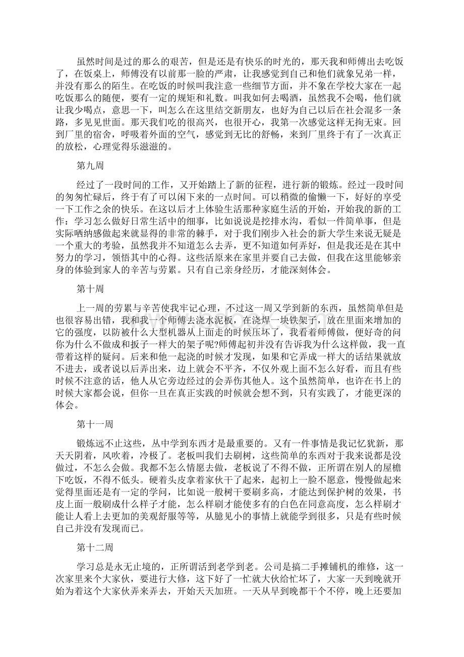 工厂顶岗实习周记模板通用版.docx_第3页