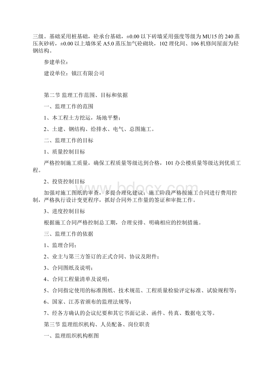 江苏镇江某厂房监理规划.docx_第2页