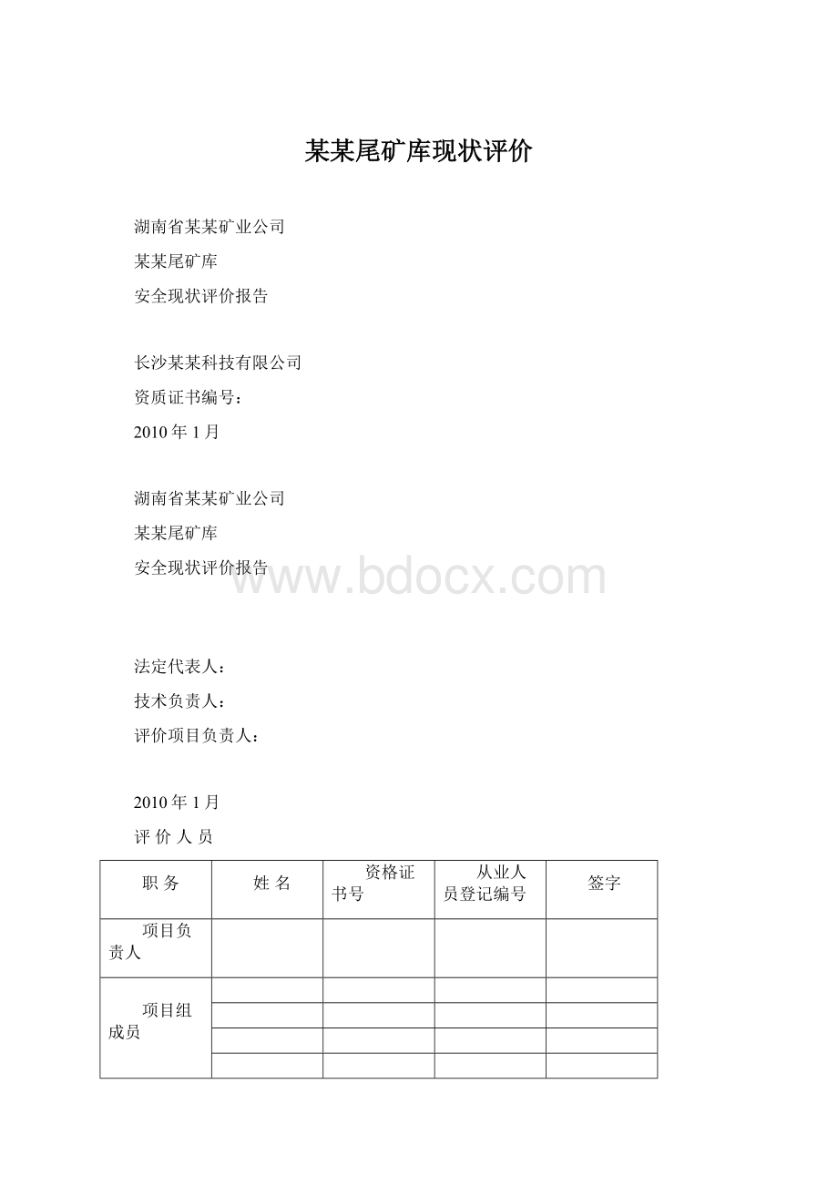 某某尾矿库现状评价.docx