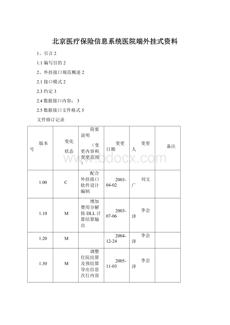 北京医疗保险信息系统医院端外挂式资料.docx_第1页