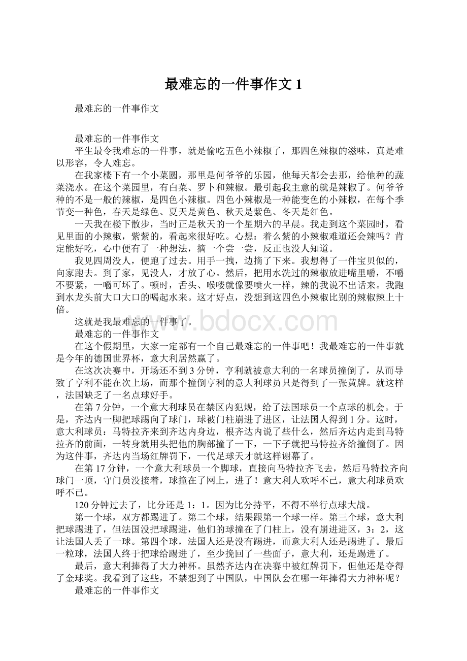 最难忘的一件事作文1.docx