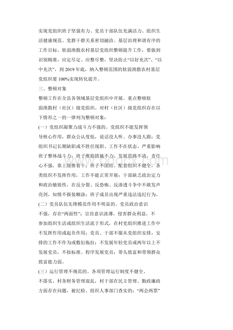 某县软弱涣散农村基层党组织整顿提升两年行动工作方案doc.docx_第2页