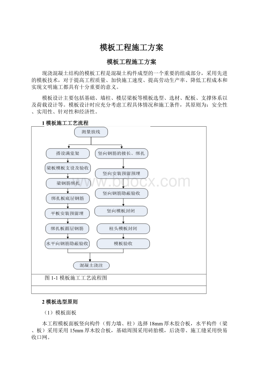 模板工程施工方案.docx_第1页