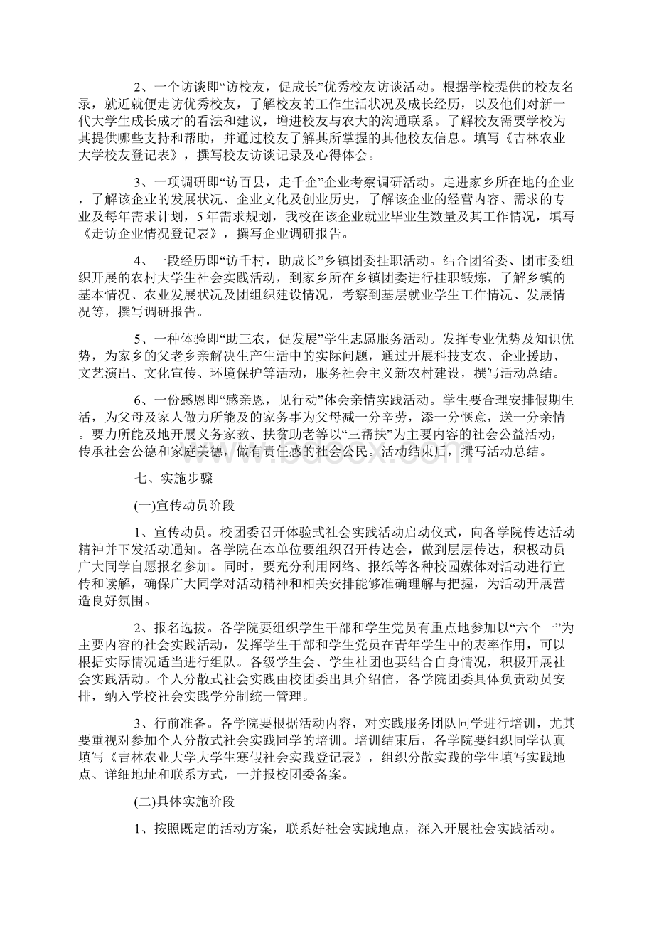 活动方案大学生寒假社会实践活动方案2篇.docx_第2页