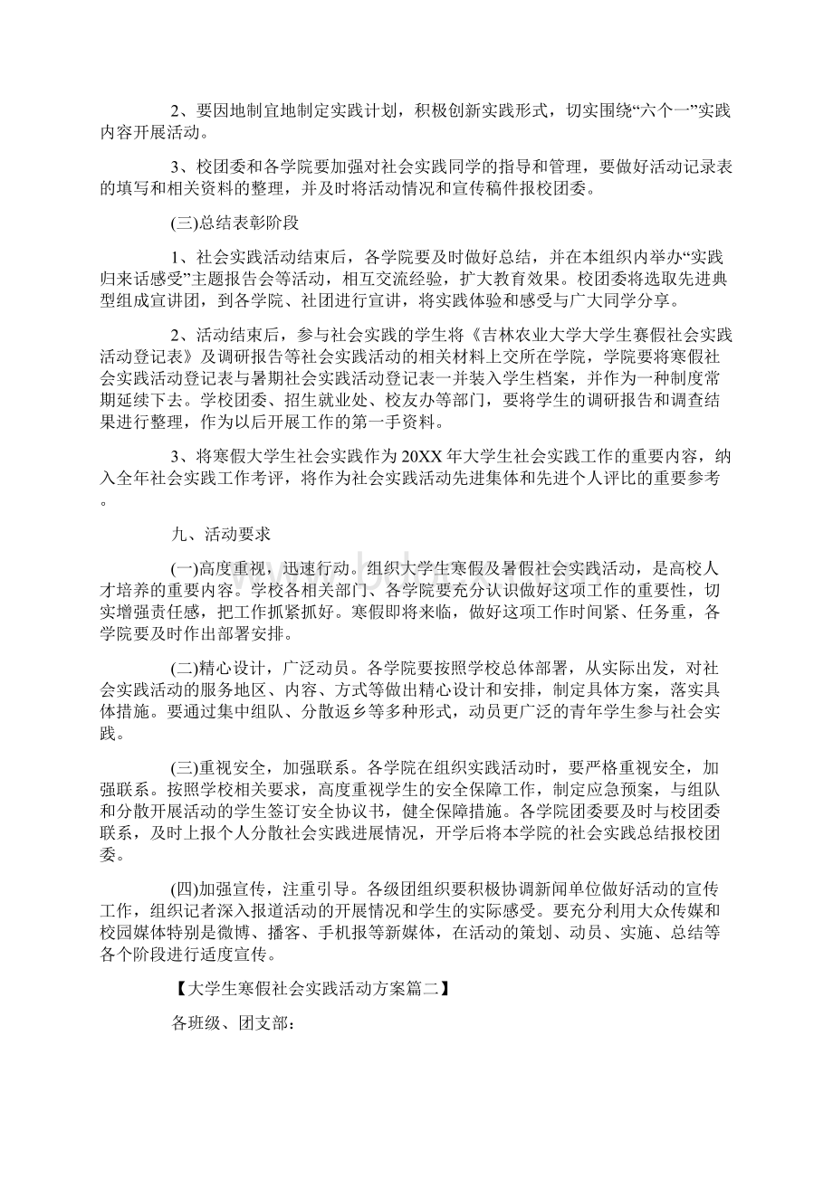 活动方案大学生寒假社会实践活动方案2篇.docx_第3页