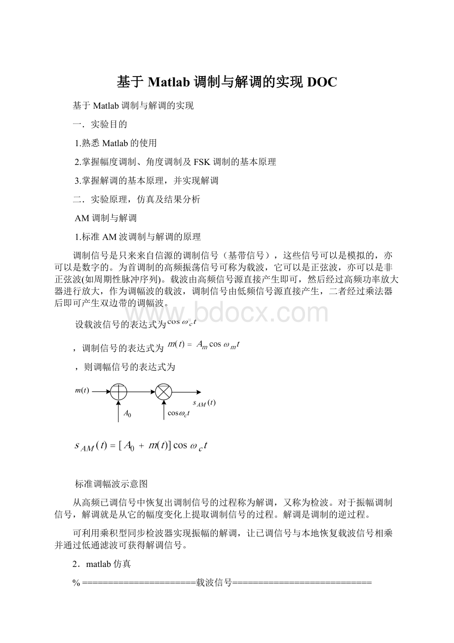 基于Matlab调制与解调的实现DOC.docx