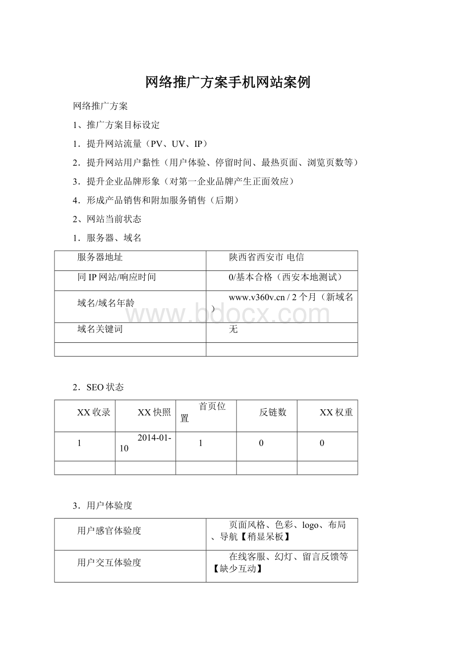 网络推广方案手机网站案例.docx