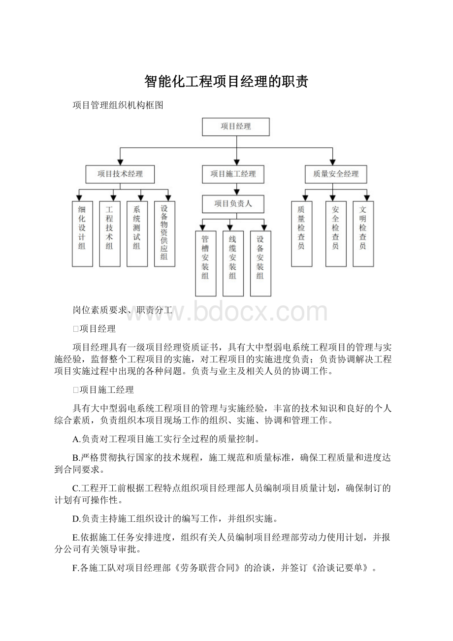 智能化工程项目经理的职责.docx