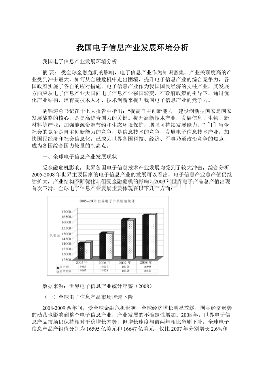 我国电子信息产业发展环境分析.docx_第1页