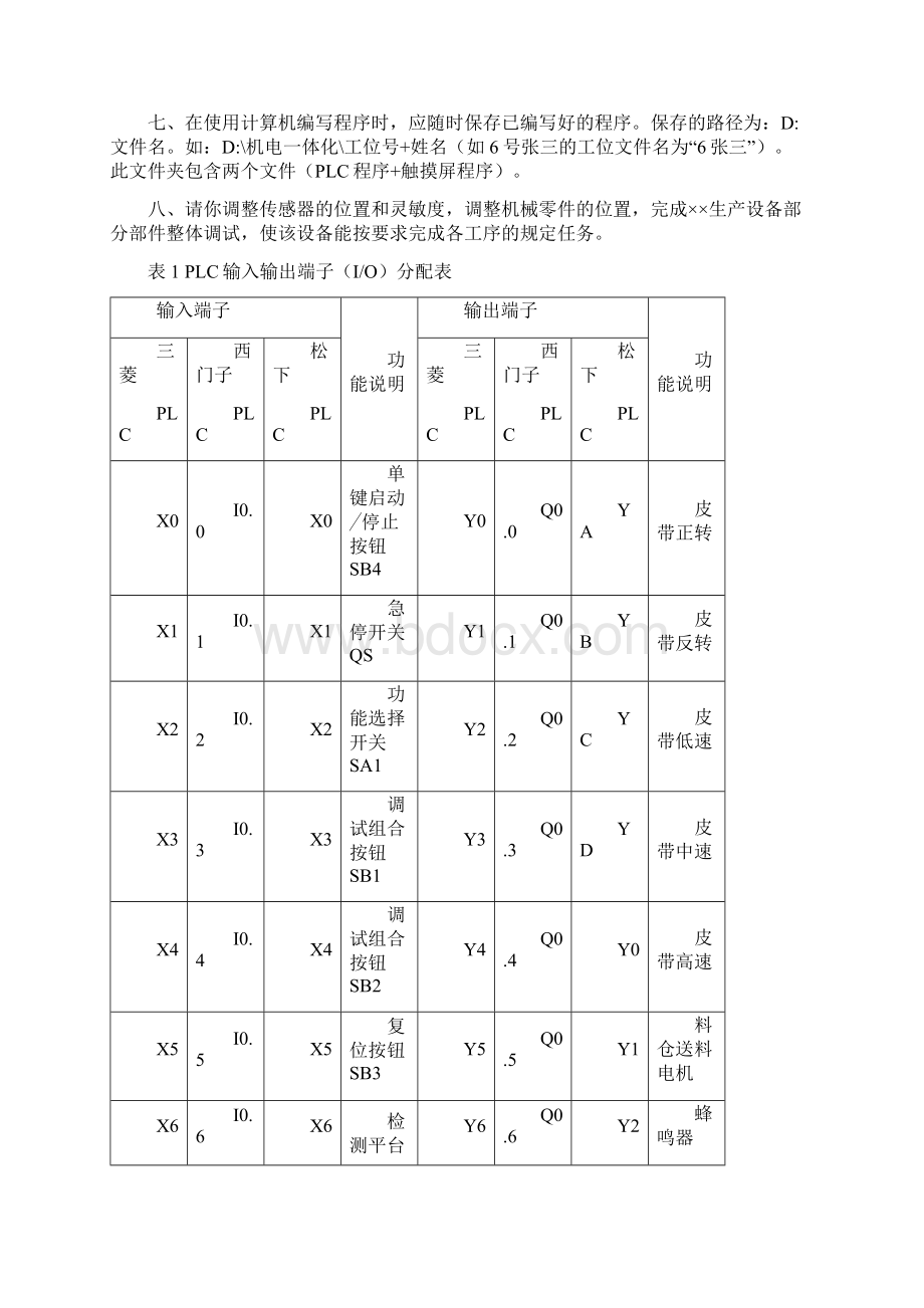 机电一体化设备组装与调试竞赛项目操作试题二教师组复习过程.docx_第2页