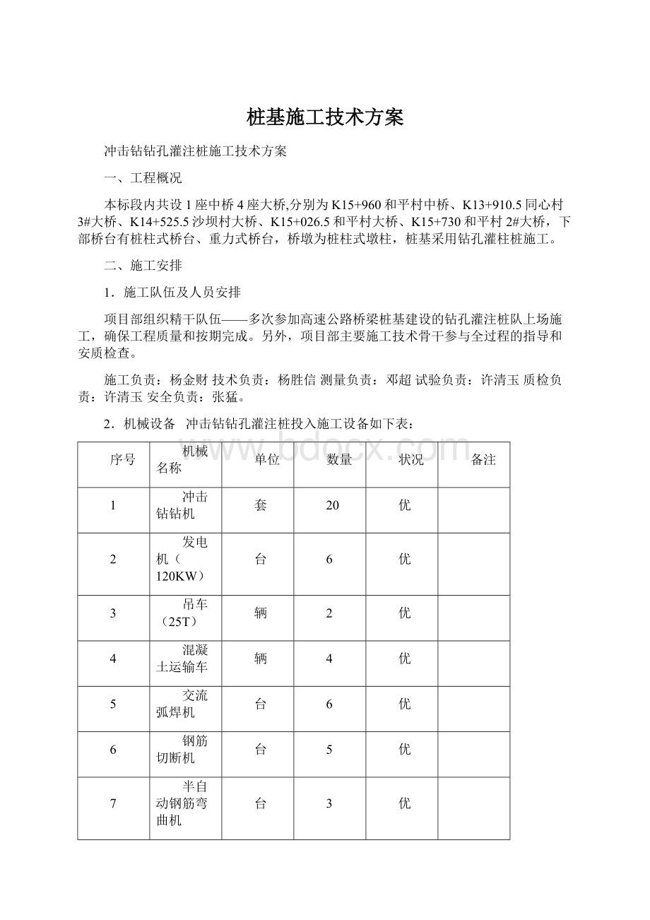 桩基施工技术方案.docx