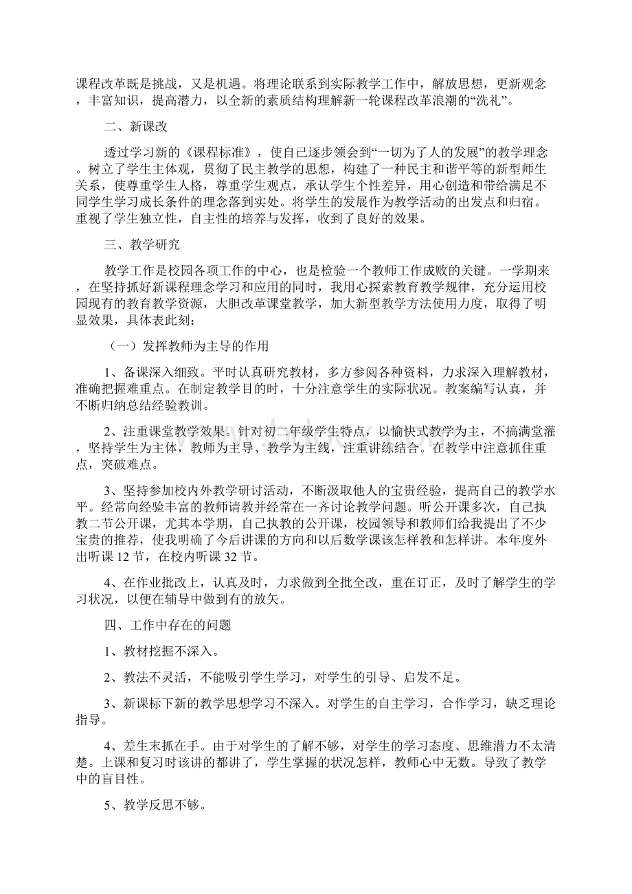 中学教师个人工作总结.docx_第2页