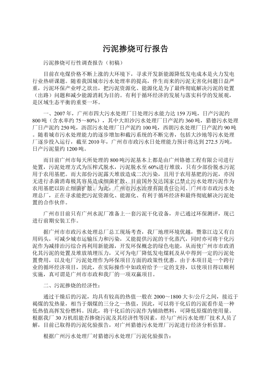 污泥掺烧可行报告.docx