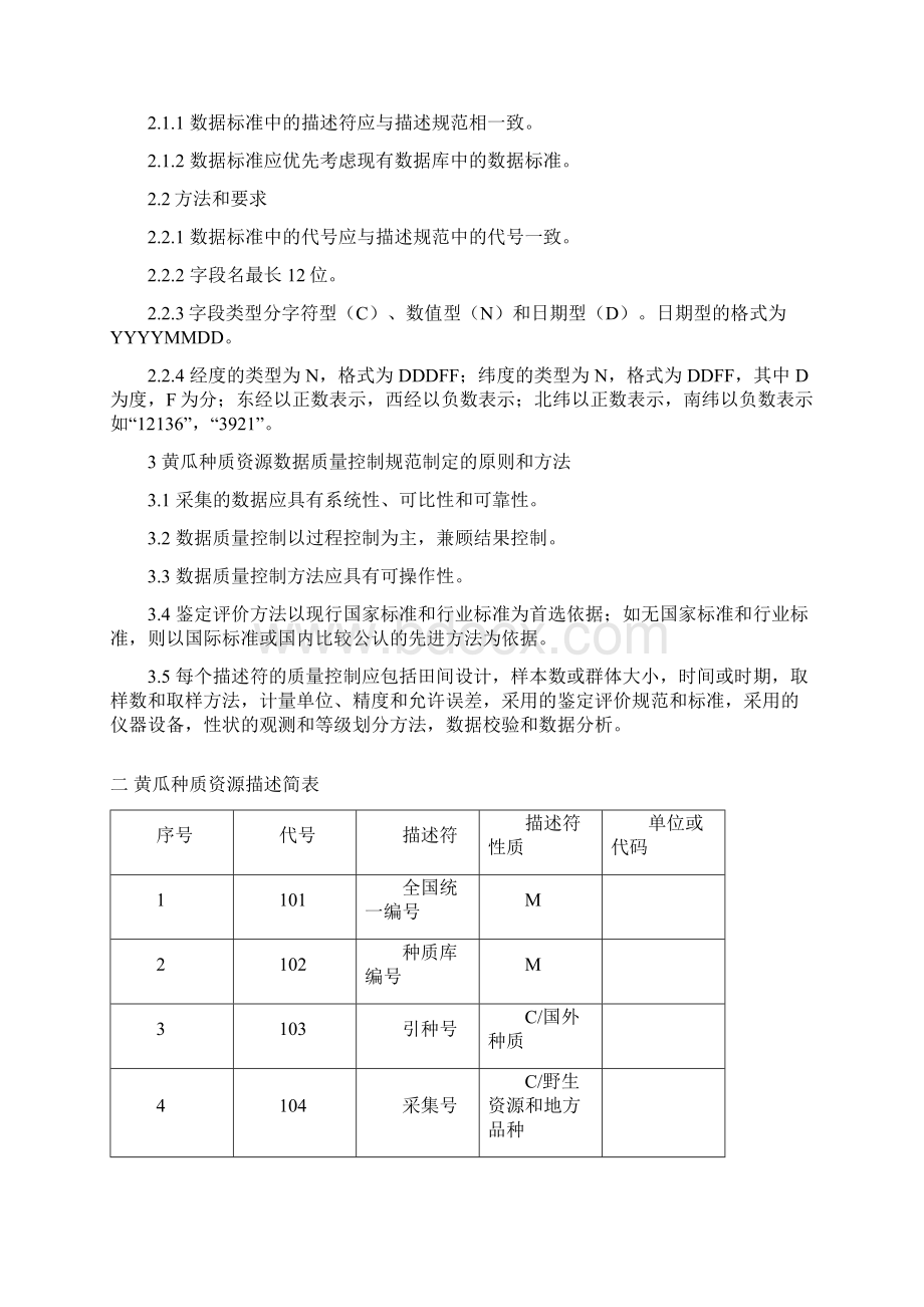 一黄瓜种质资源描述规范和数据标准制定的原则和方法.docx_第2页