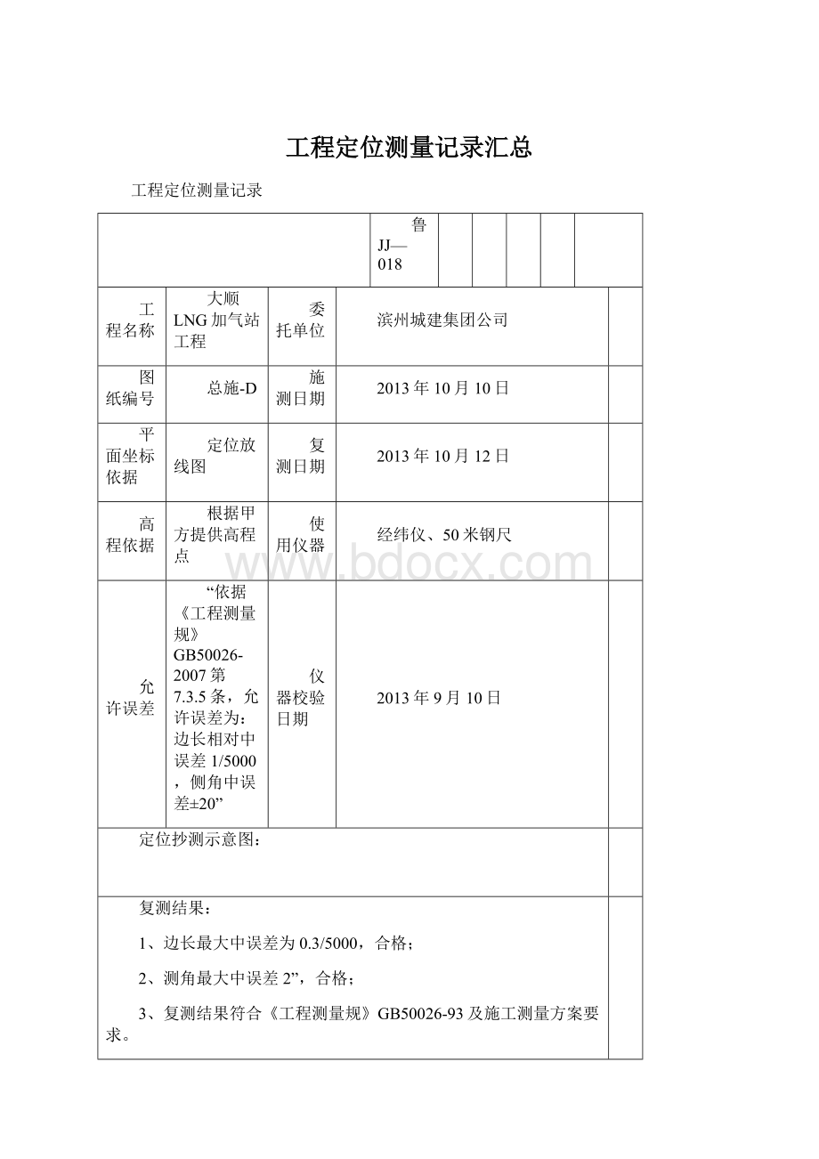 工程定位测量记录汇总.docx