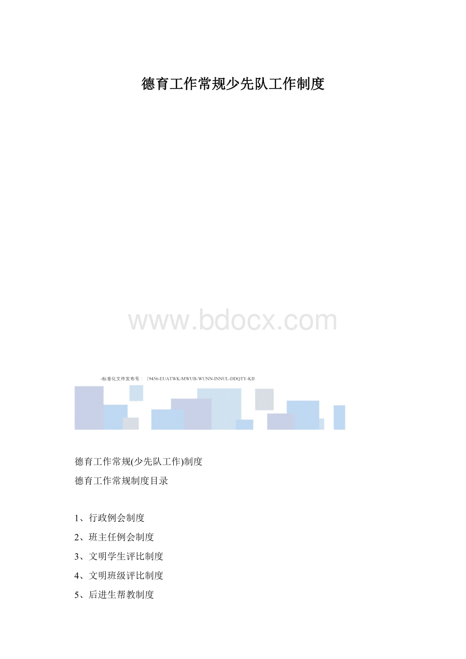 德育工作常规少先队工作制度.docx