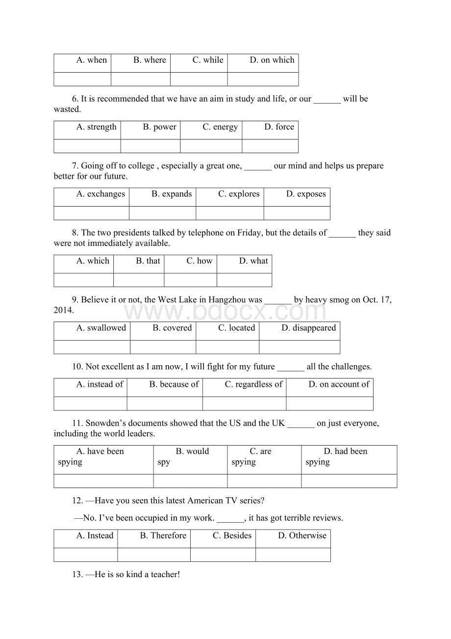 浙江省金丽衢十二校届高三第一次联考 英语 Word版含答案.docx_第2页