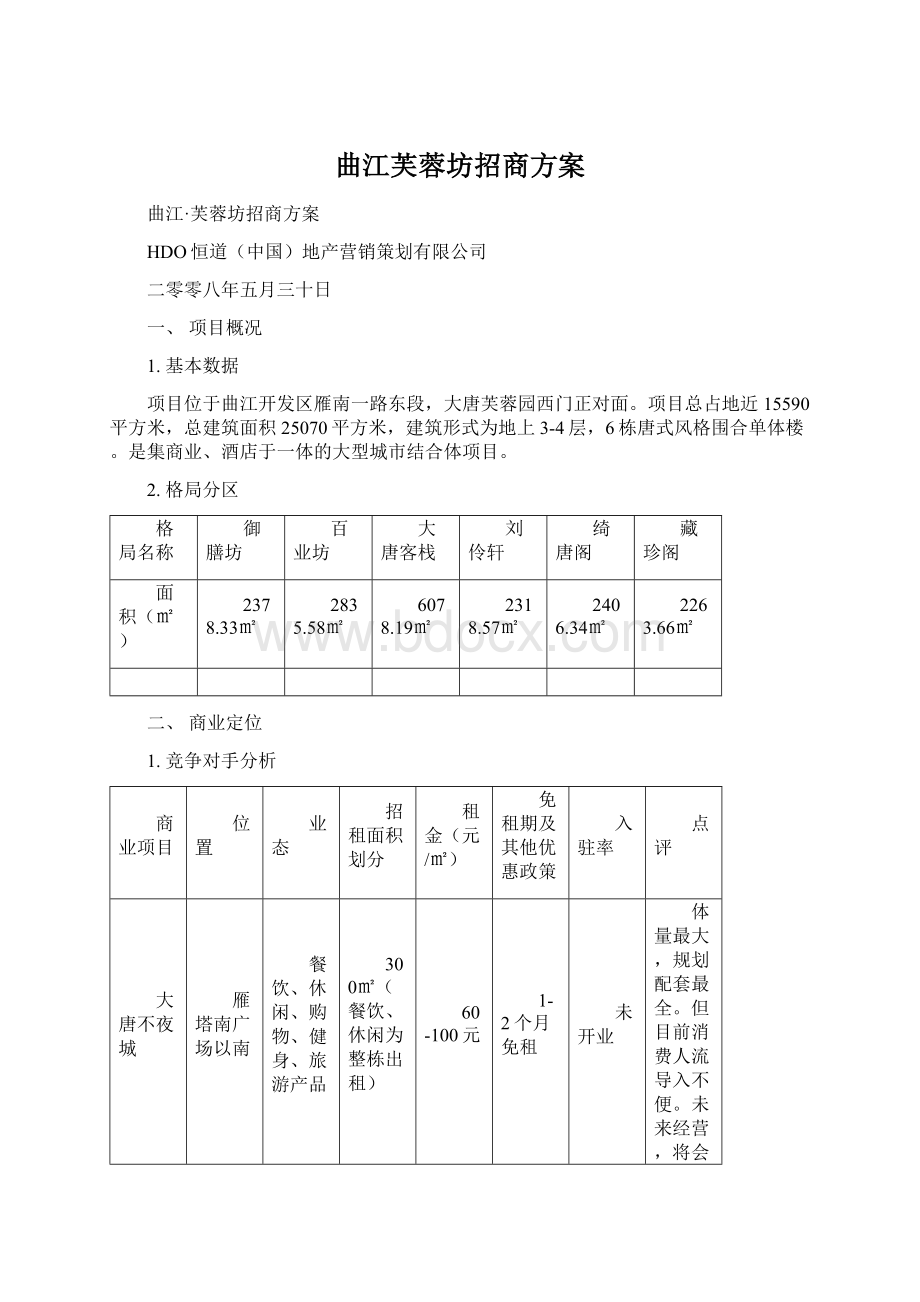 曲江芙蓉坊招商方案.docx_第1页