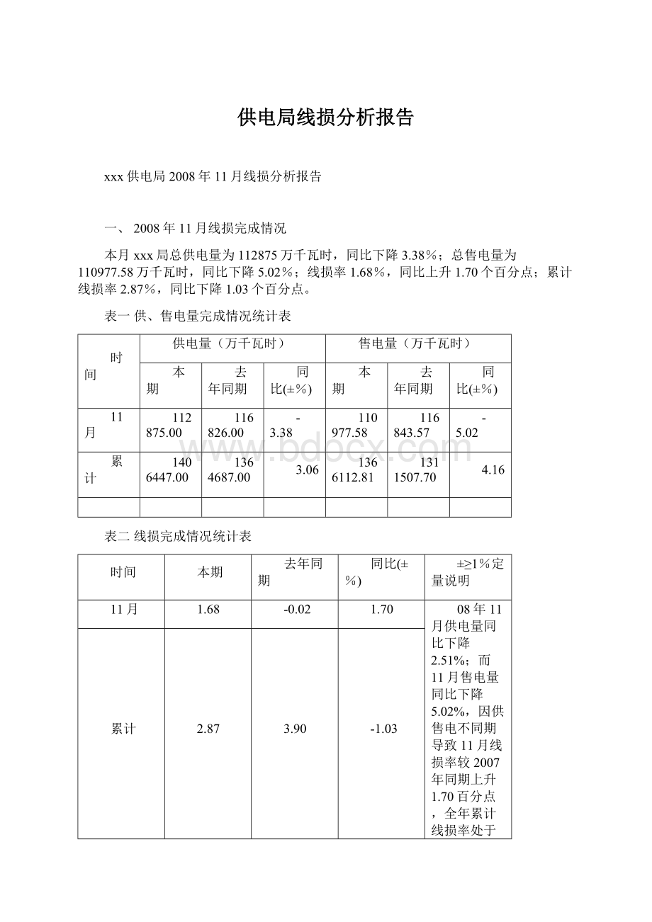 供电局线损分析报告.docx