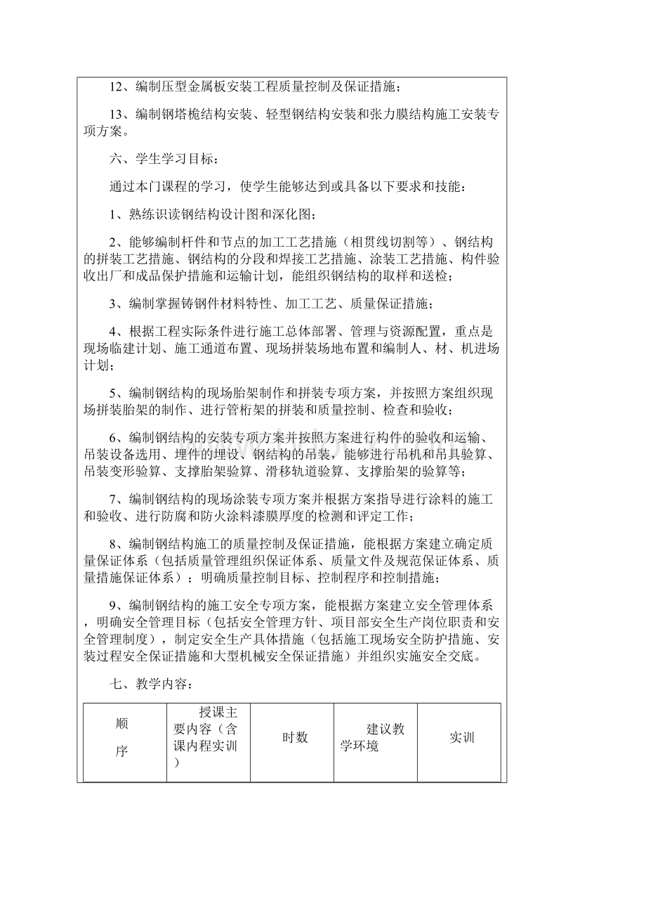 范例四《钢结构工程施工》课程标准.docx_第2页