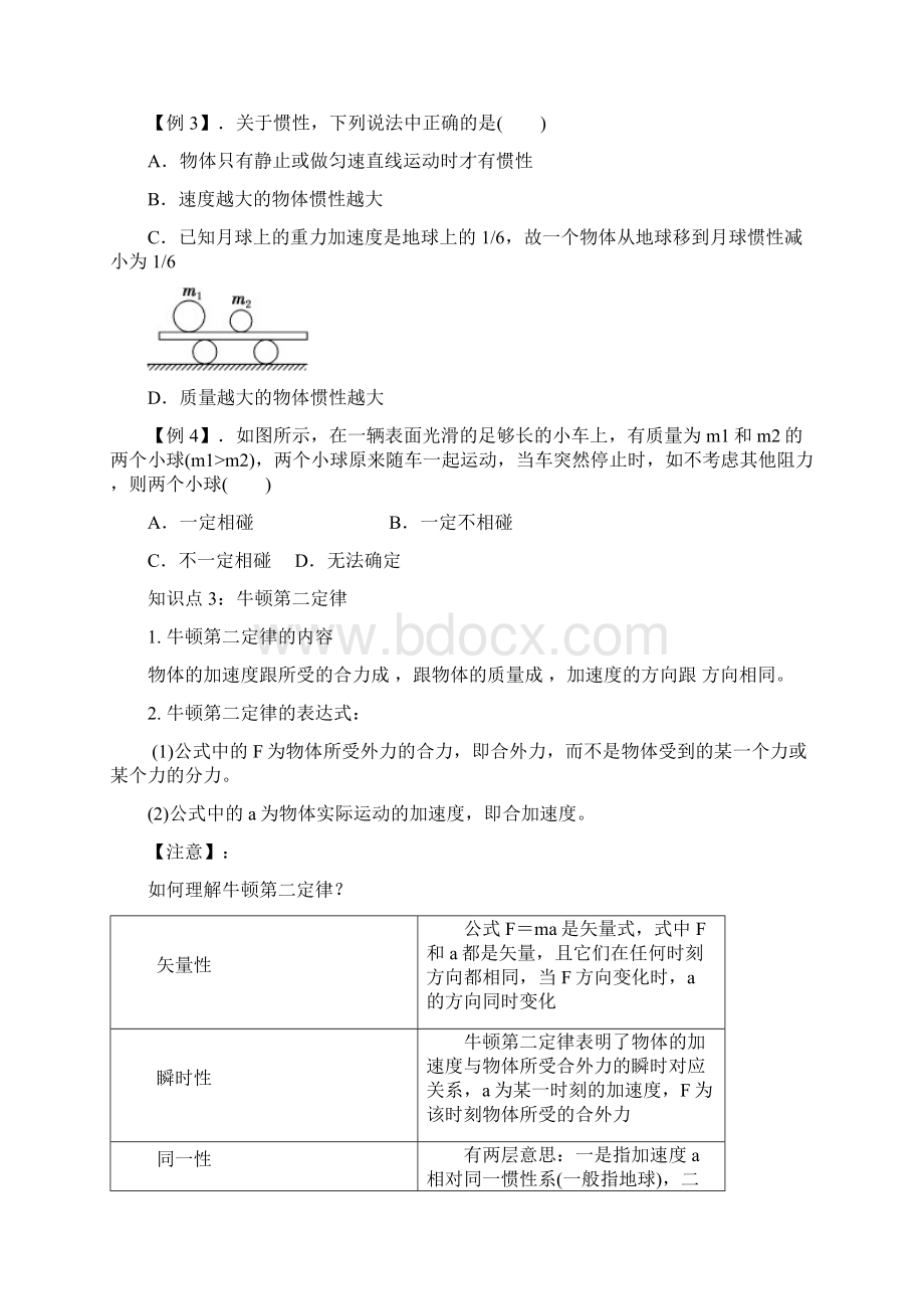 精品高中物理必修一牛顿运动定律知识点题型完美总结材料.docx_第3页