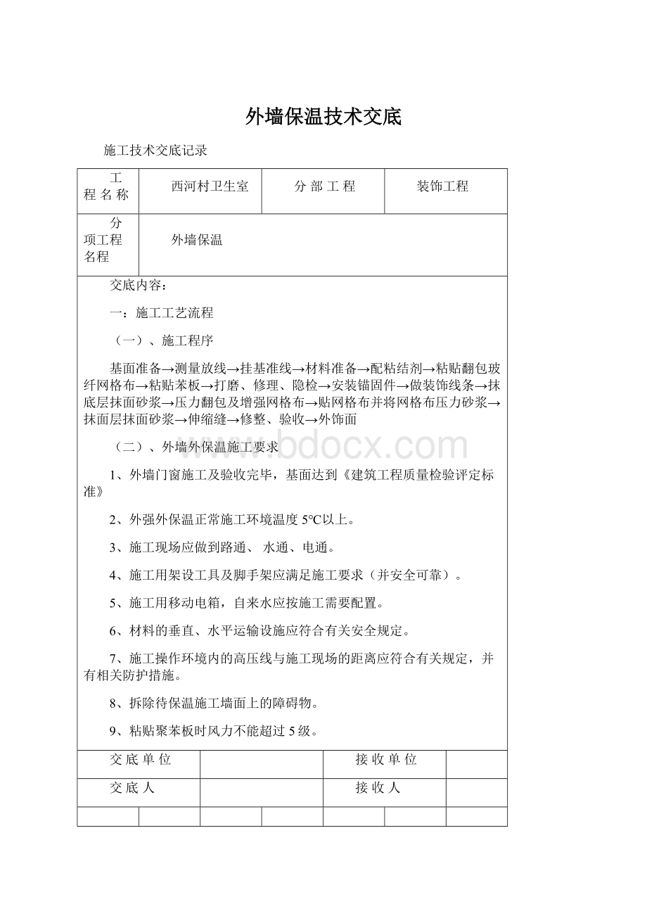 外墙保温技术交底.docx_第1页