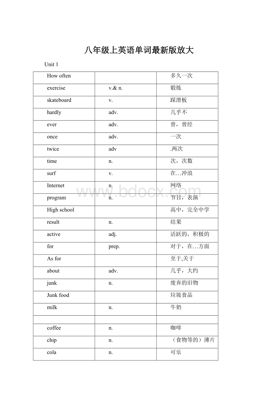 八年级上英语单词最新版放大.docx_第1页