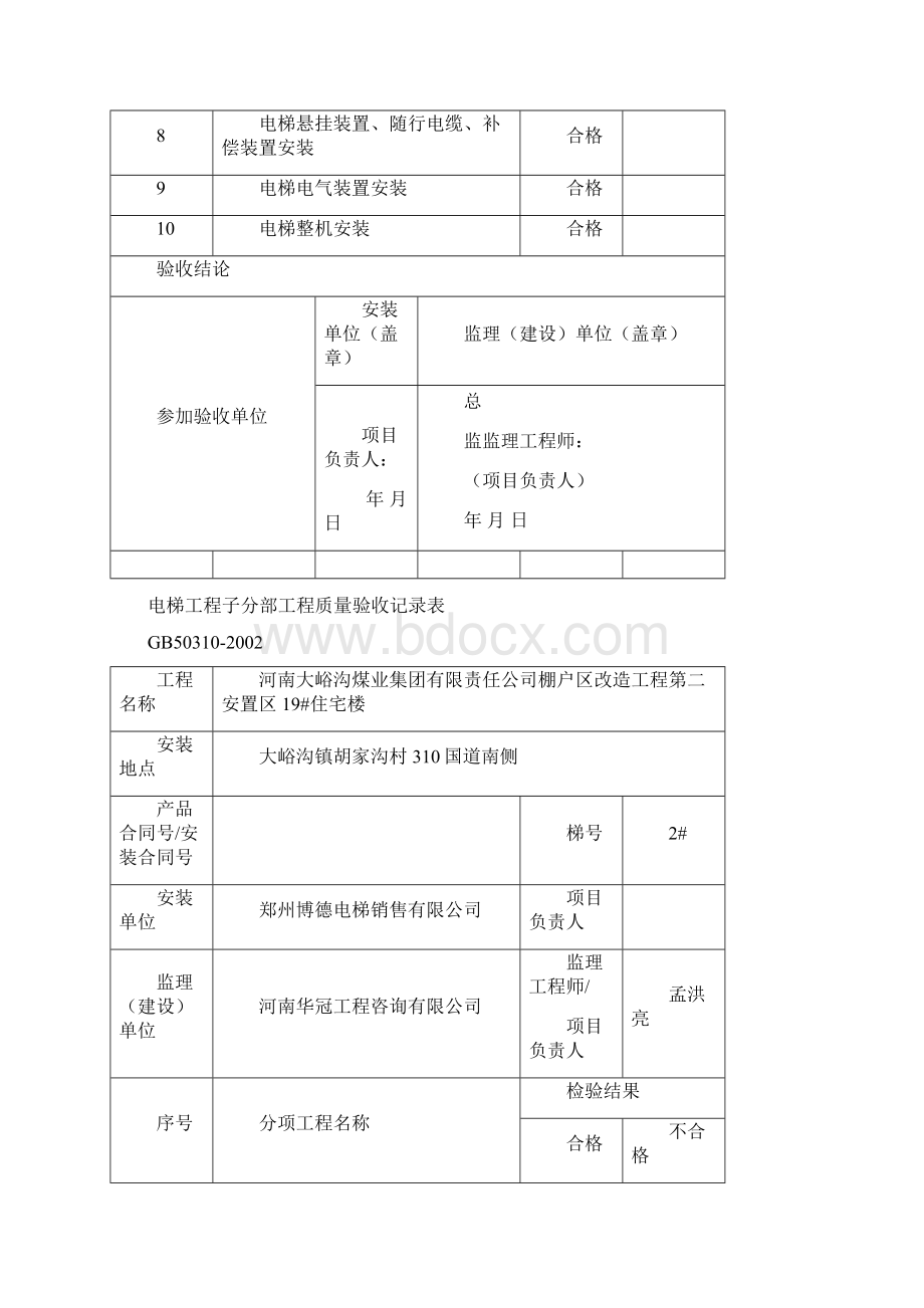 电梯分部工程质量验收记录表.docx_第3页