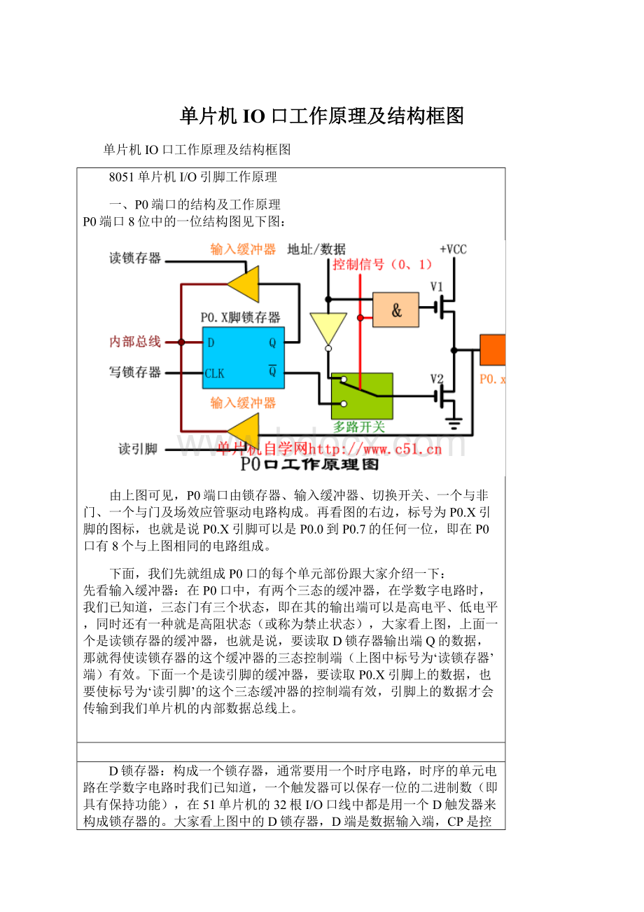 单片机IO口工作原理及结构框图.docx_第1页