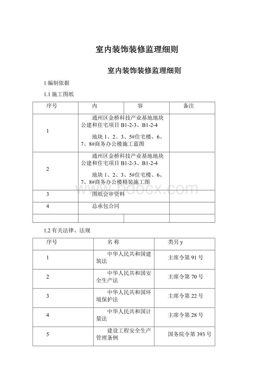 室内装饰装修监理细则.docx_第1页