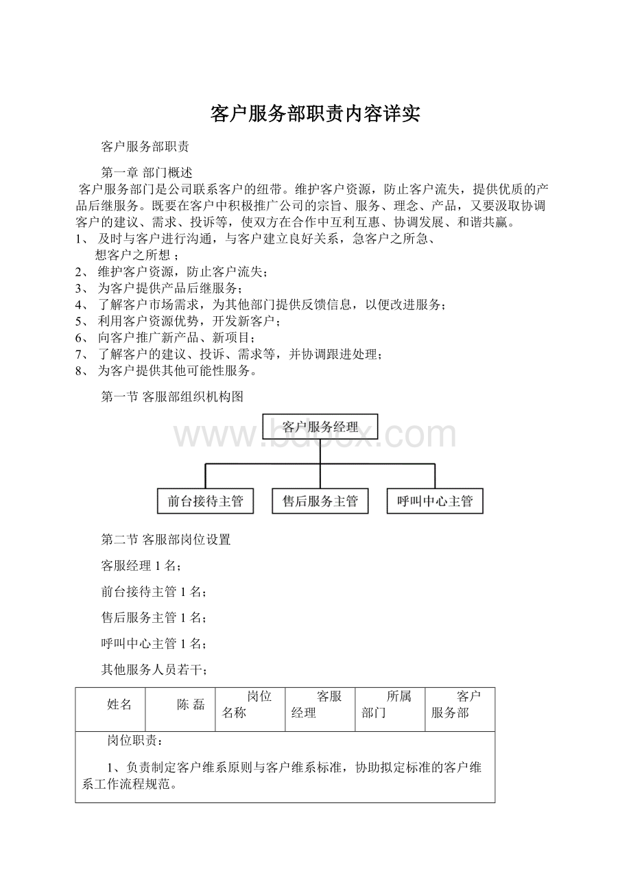 客户服务部职责内容详实.docx_第1页