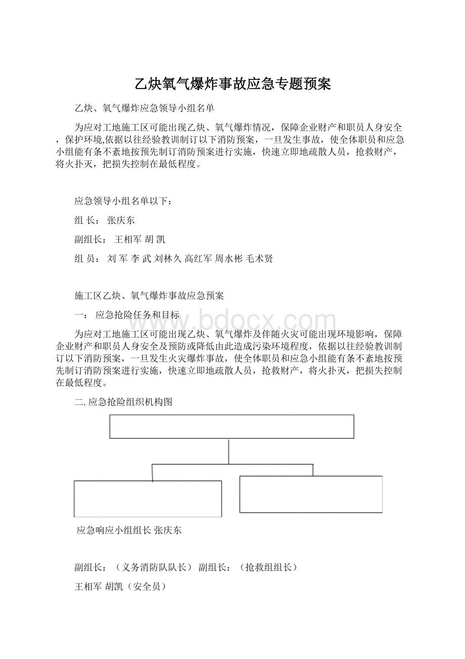 乙炔氧气爆炸事故应急专题预案.docx_第1页