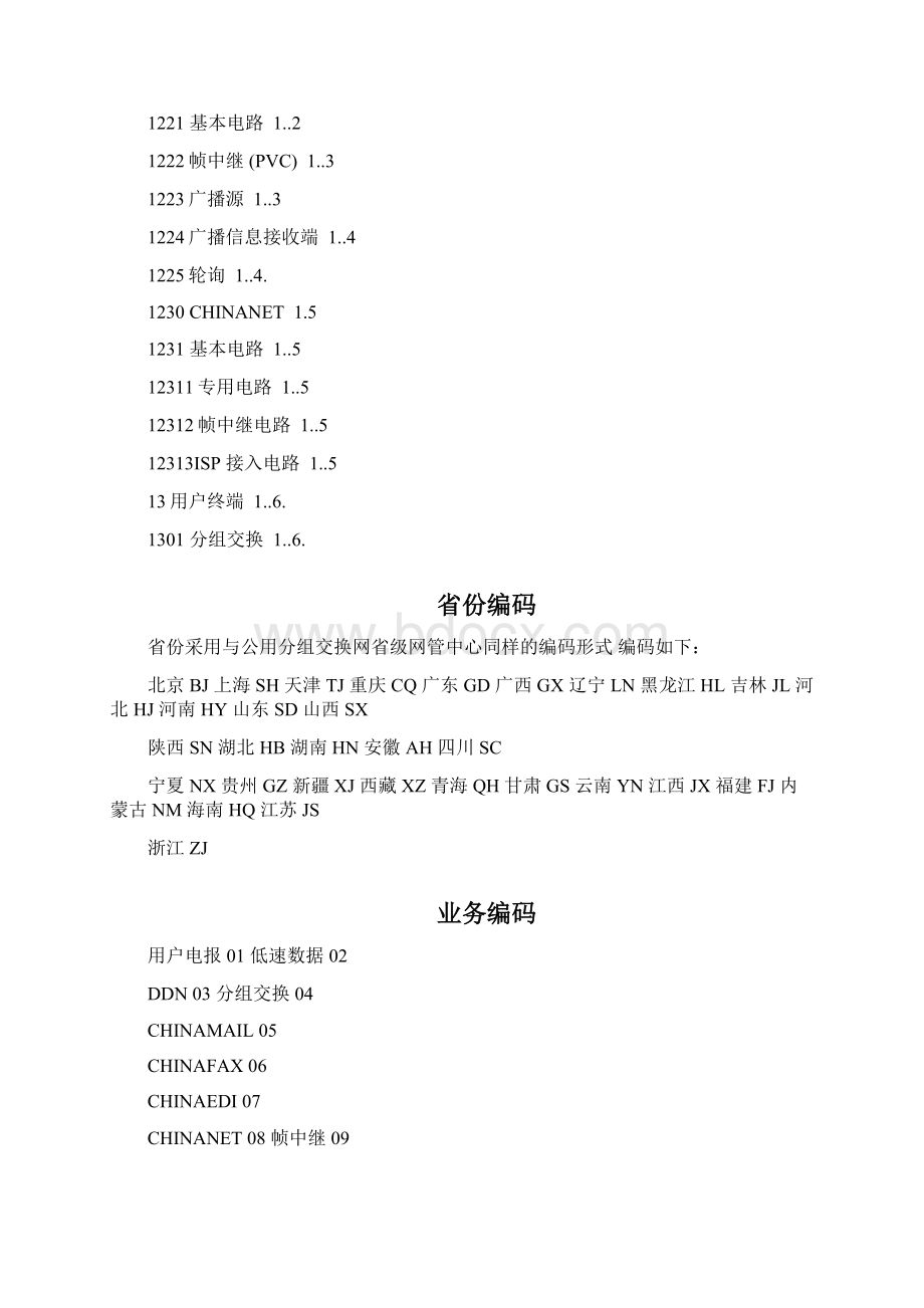 中国公用数据通信服务网数据九七业务编码与标识.docx_第2页