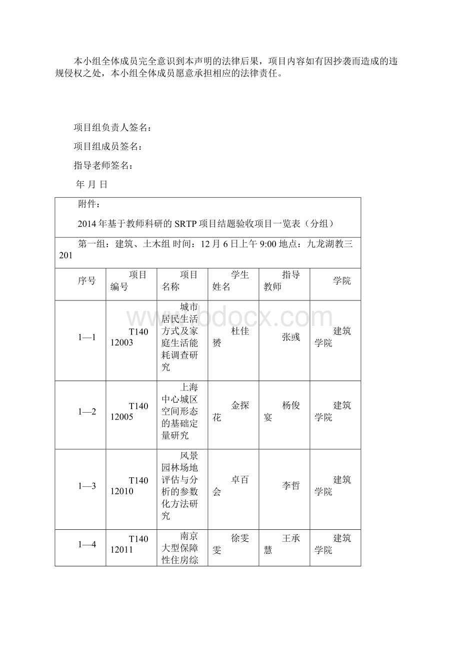 基于教师科研的SRTP项目结题验收答辩注意事项及分组.docx_第2页