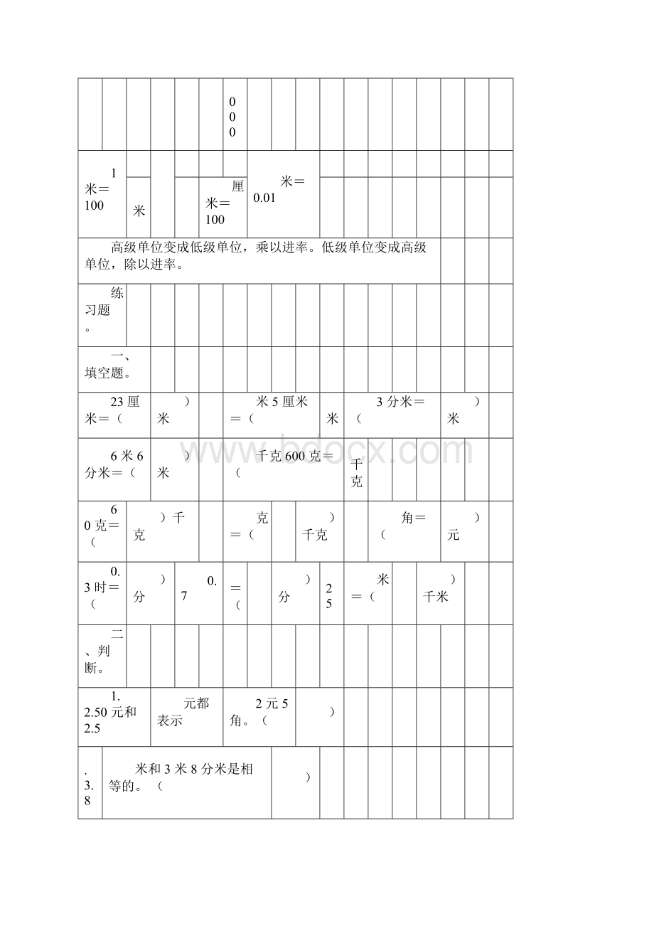 完整版北师大版小学四年级下册数学各单元知识点复习1doc.docx_第3页