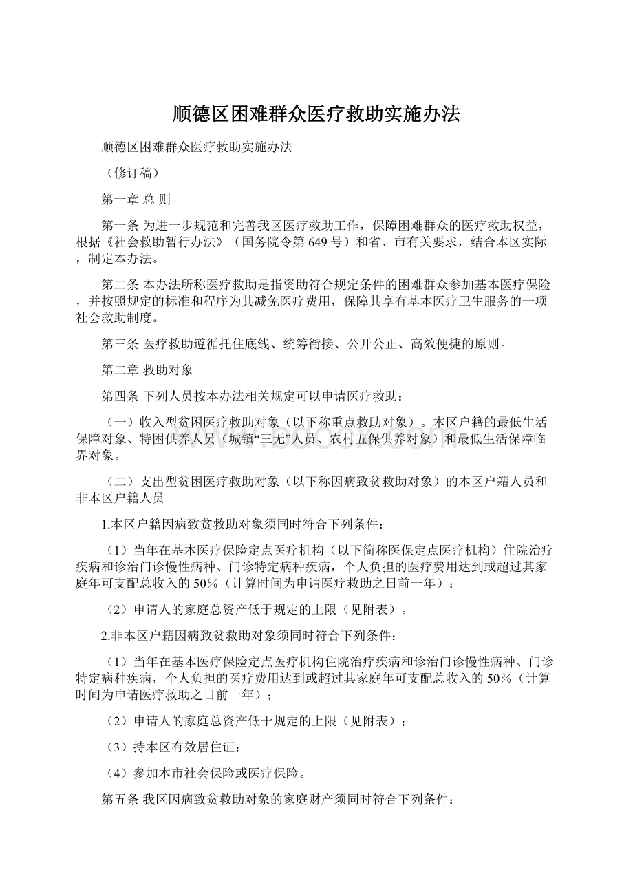 顺德区困难群众医疗救助实施办法.docx