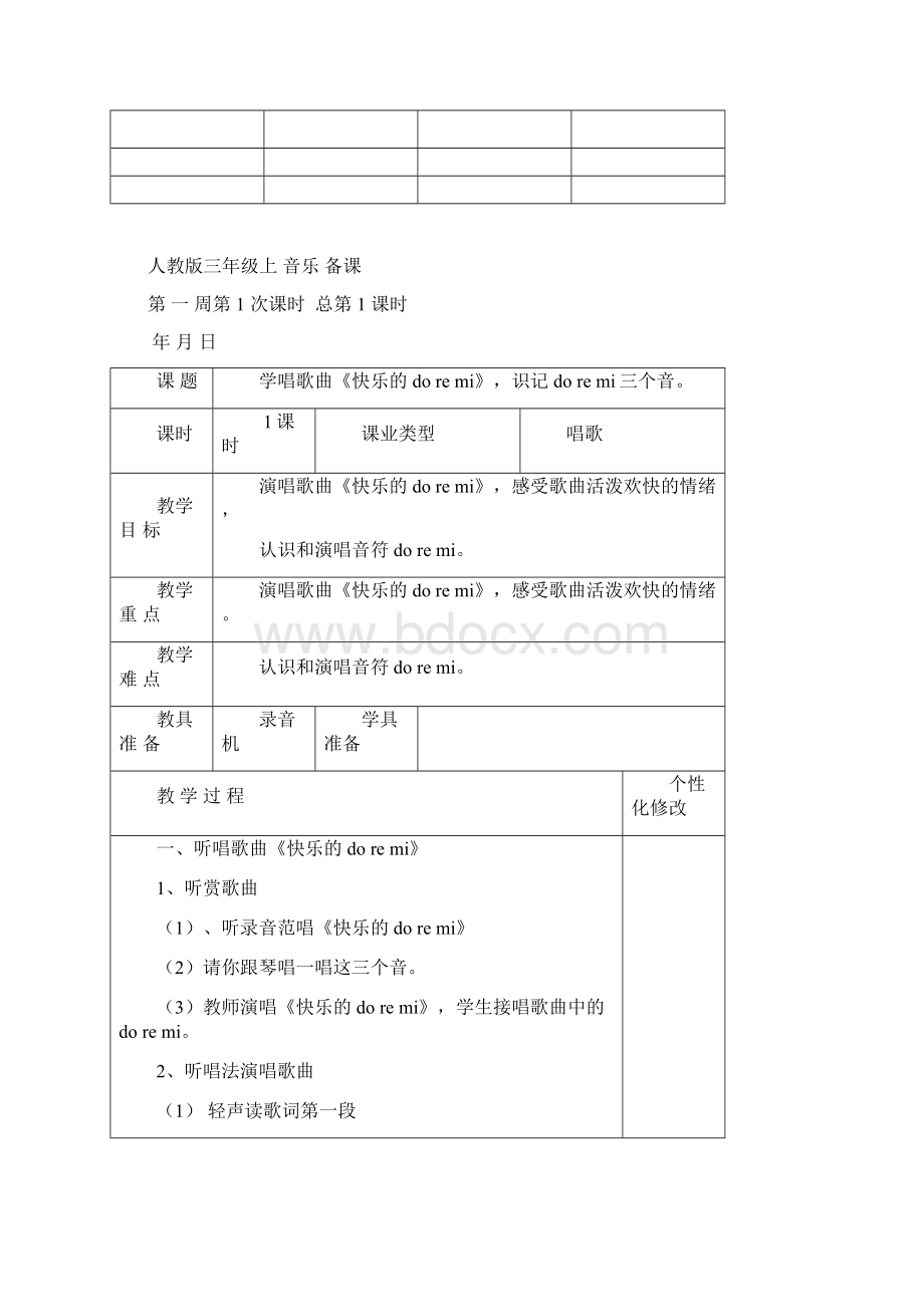 最新人教版音乐小学三年级上册39页优质课教案.docx_第2页