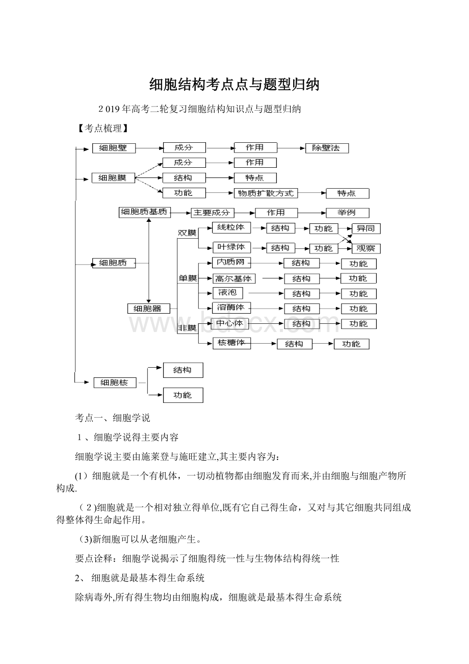 细胞结构考点点与题型归纳.docx