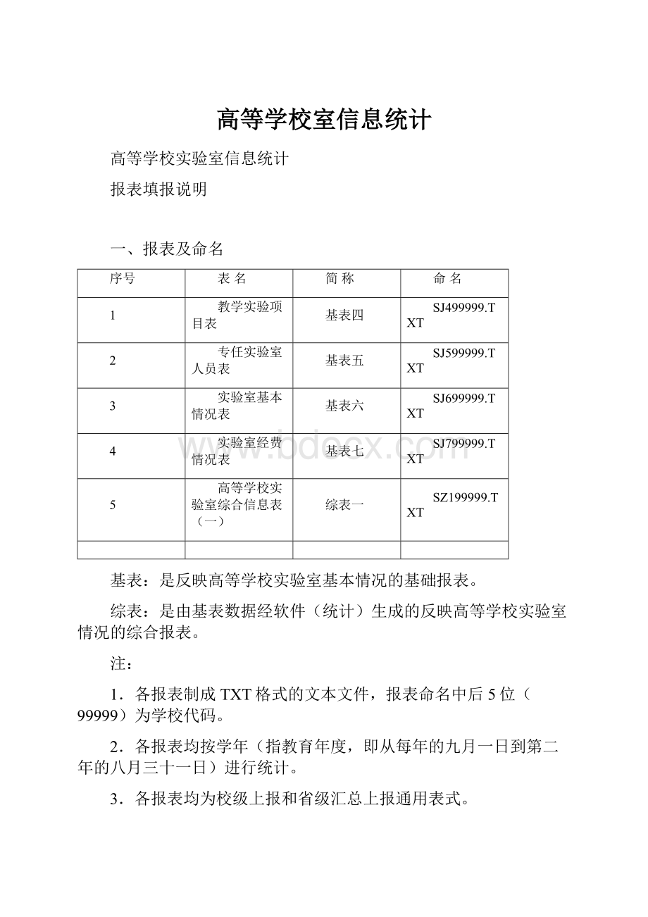 高等学校室信息统计.docx