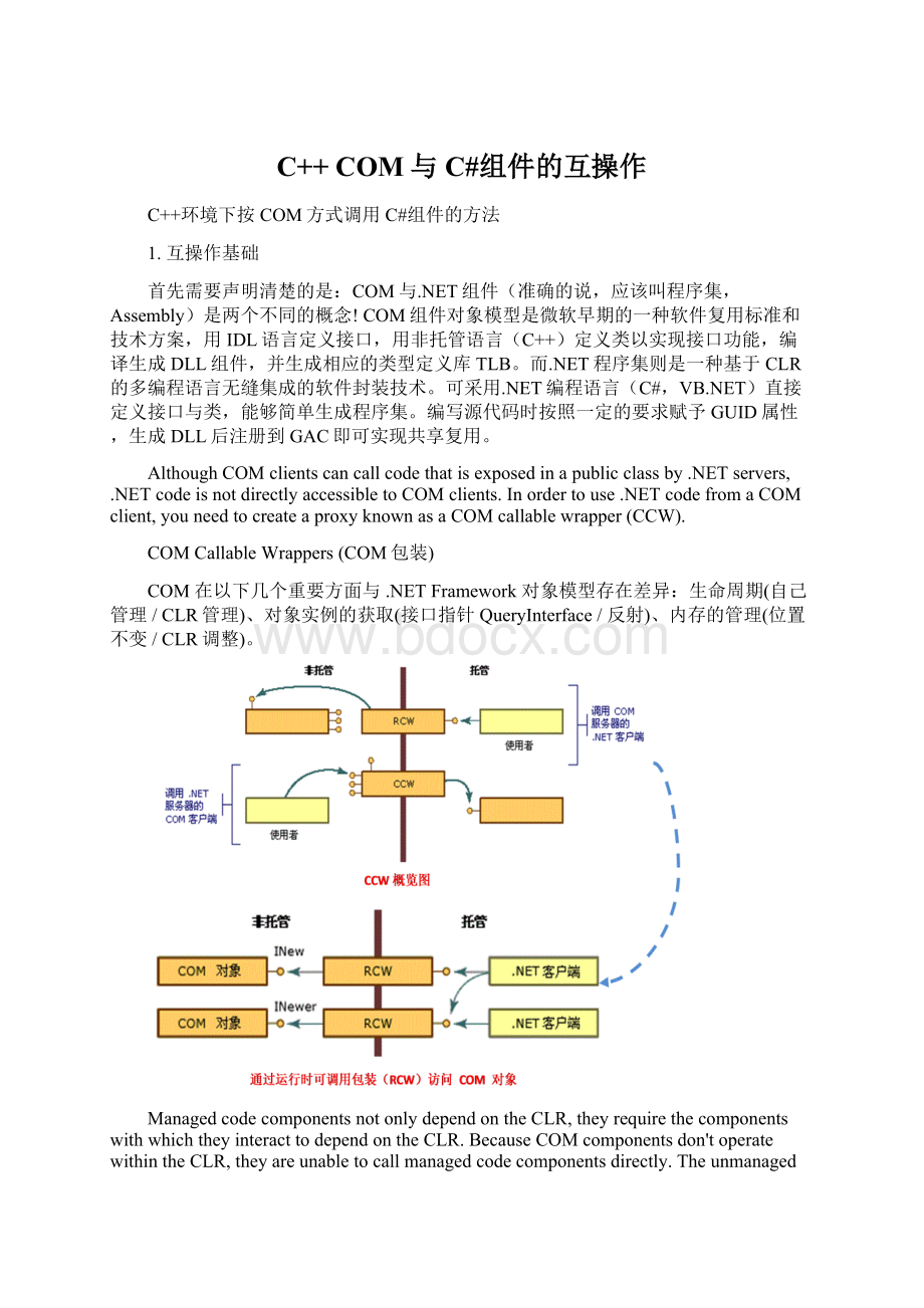 C++ COM与C#组件的互操作.docx