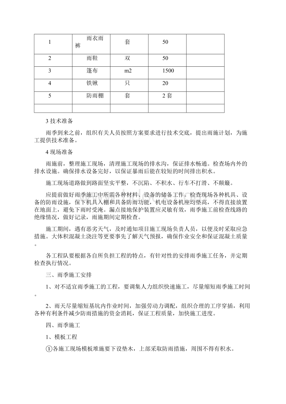 雨季施工方案及应急预案.docx_第2页