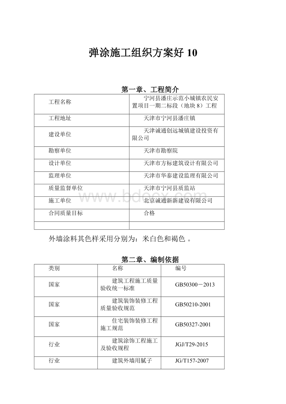 弹涂施工组织方案好10.docx_第1页