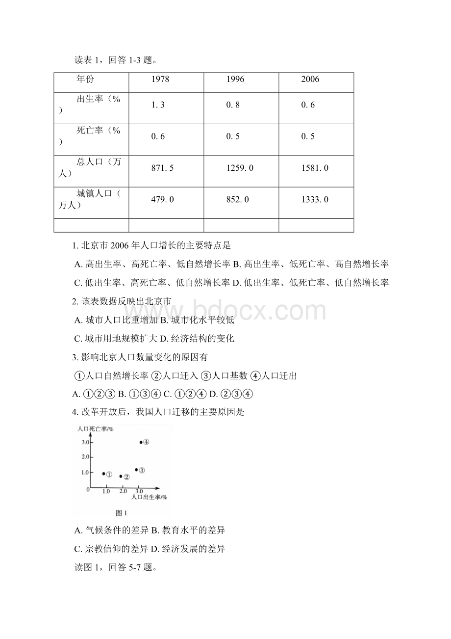 北京昌平临川学年高一月考地理试题.docx_第2页