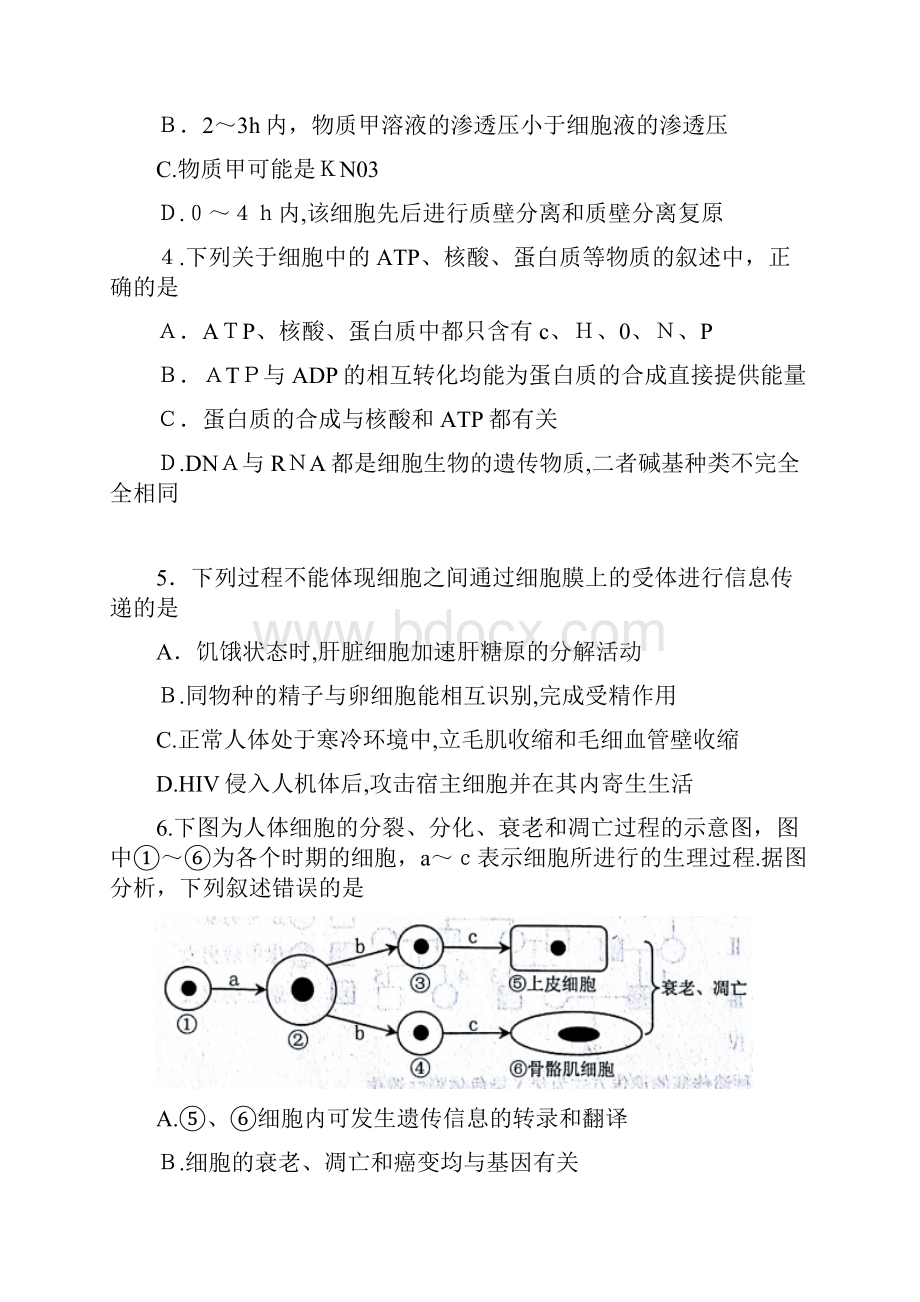 山东省烟台市最新高三上学期期末自主练习试题生物.docx_第2页