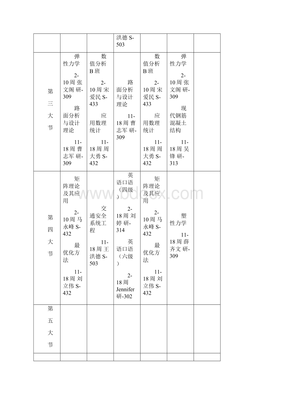 大连交通大学本部校区学年第一学期研究生课程表.docx_第2页