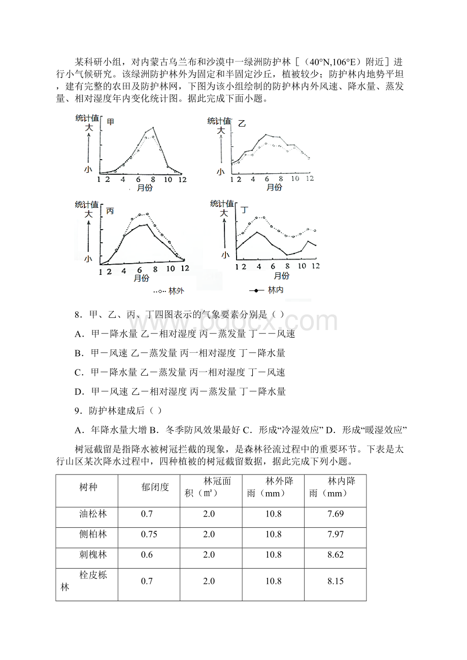 届高考地理一轮复习全国各地最新试题分类汇编自然环境的整体性和差异性四.docx_第3页