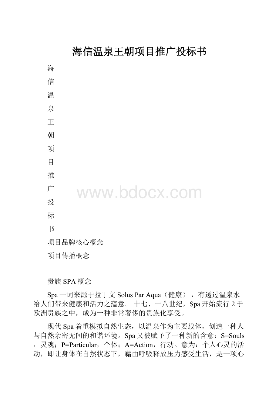 海信温泉王朝项目推广投标书.docx