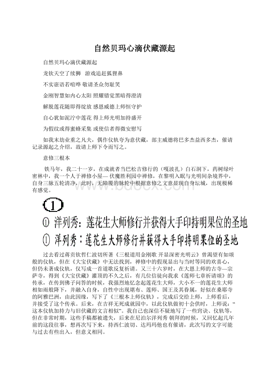 自然贝玛心滴伏藏源起.docx