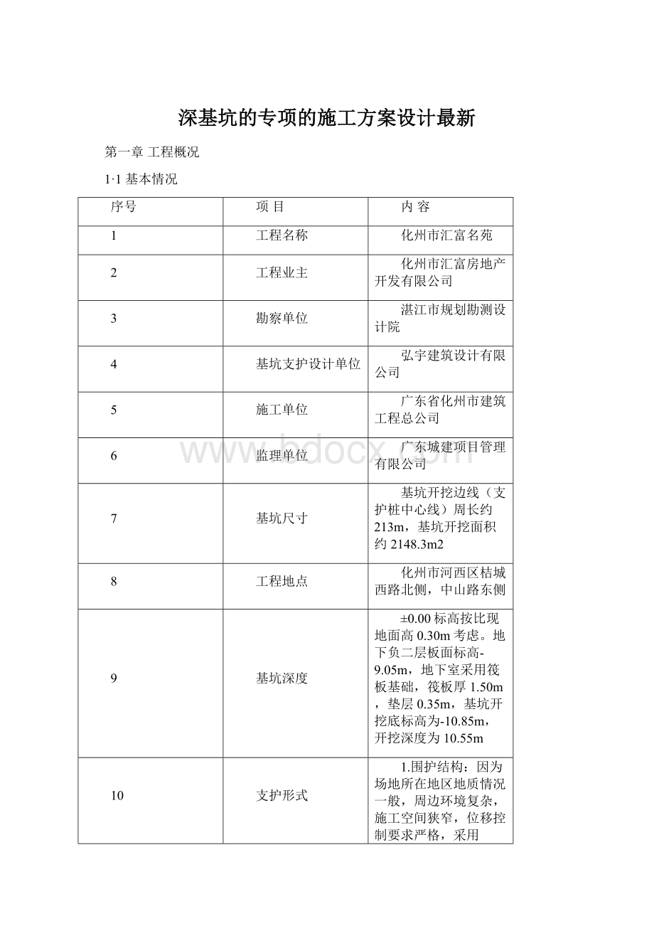 深基坑的专项的施工方案设计最新.docx