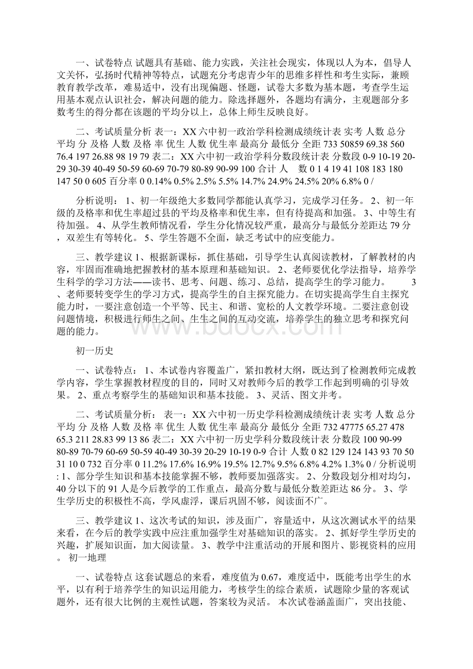 初中一年级教学质量监控检测质量分析.docx_第3页